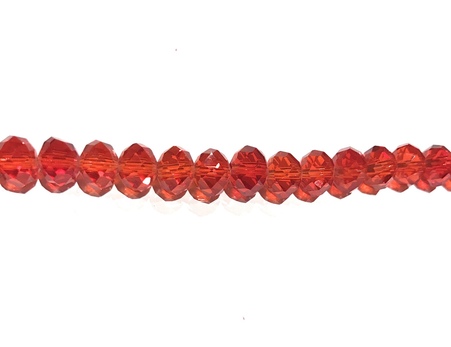 Red Electroplated Faceted Rondelle Glass Beads, 8X6mm, 72 Pieces, DIY Jewelry Supplies
