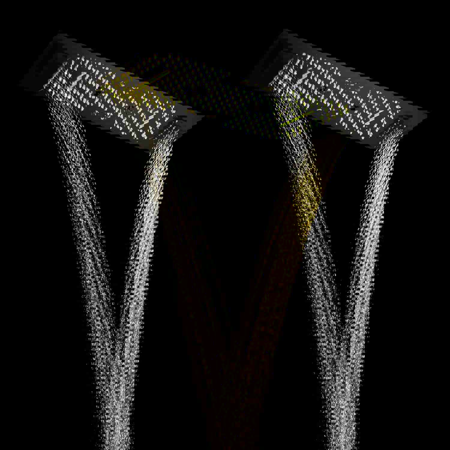 COLORADO 36X16 IN DUAL SHOWERHEAD 7 FUNCTIONS LED MUSIC SHOWER SYSTEM WITH 6 BODY JETS