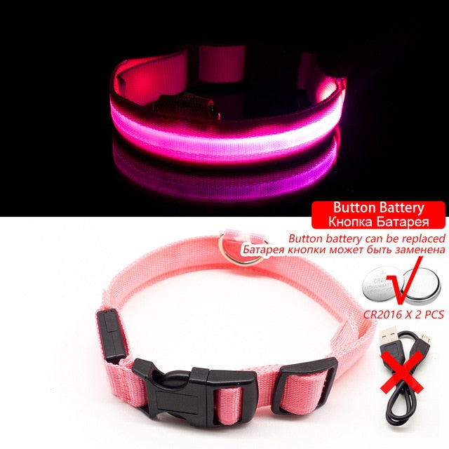 USB Charging LED Dog Collar - Anti-Lost & Safety Collar for Small/Medium/Large Dogs