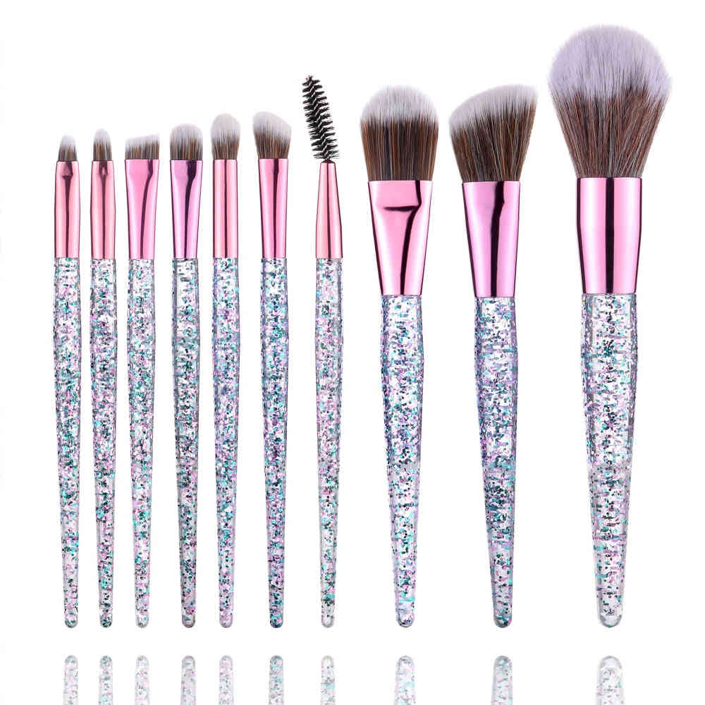 Transparent Makeup Brushes Set - 5/6/10pcs Synthetic Hair Cosmetic Brushes for Foundation, Blush, Eyeshadow & More