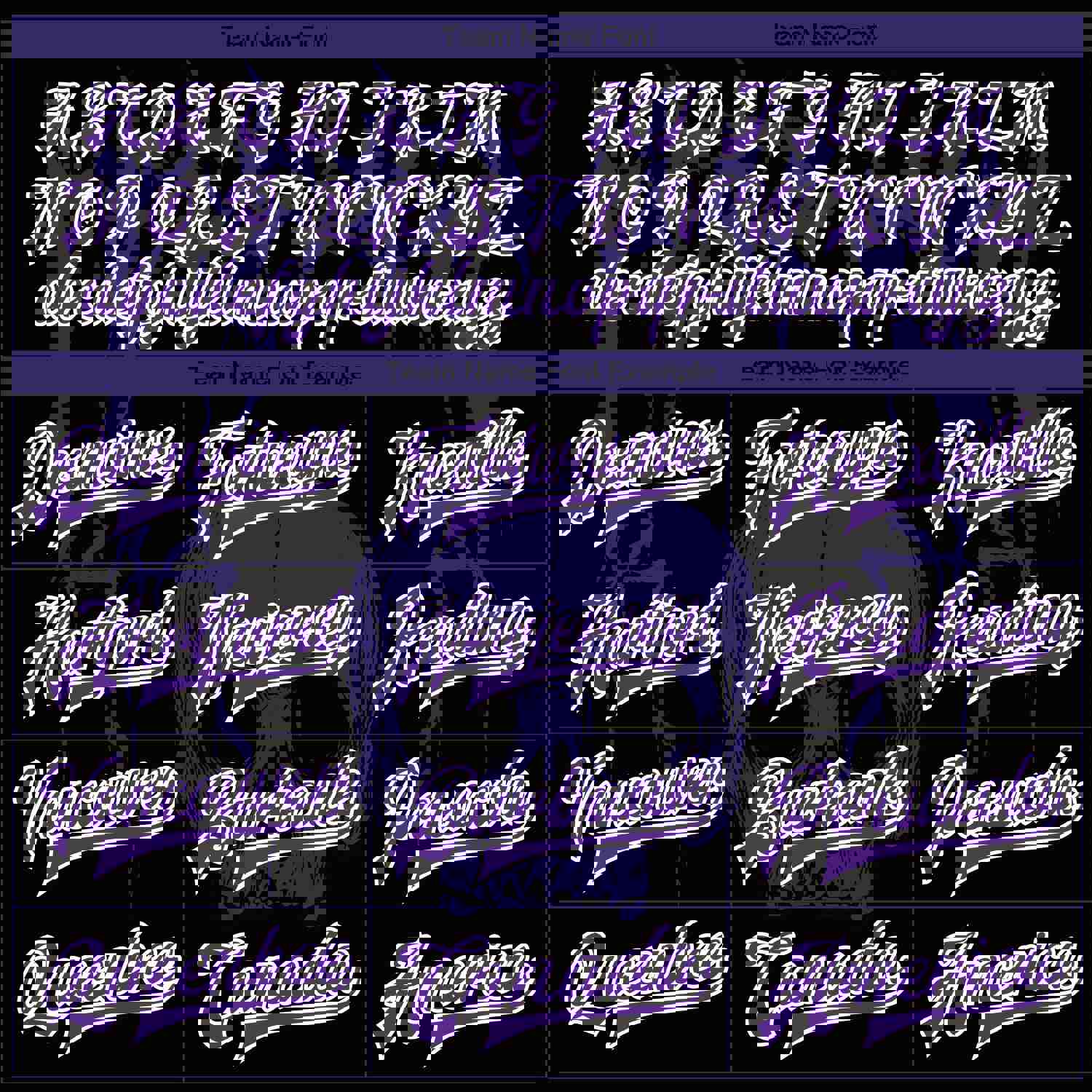 Custom Black Purple-White Skull Fashion 3D Bomber Full-Snap Varsity Letterman Jacket