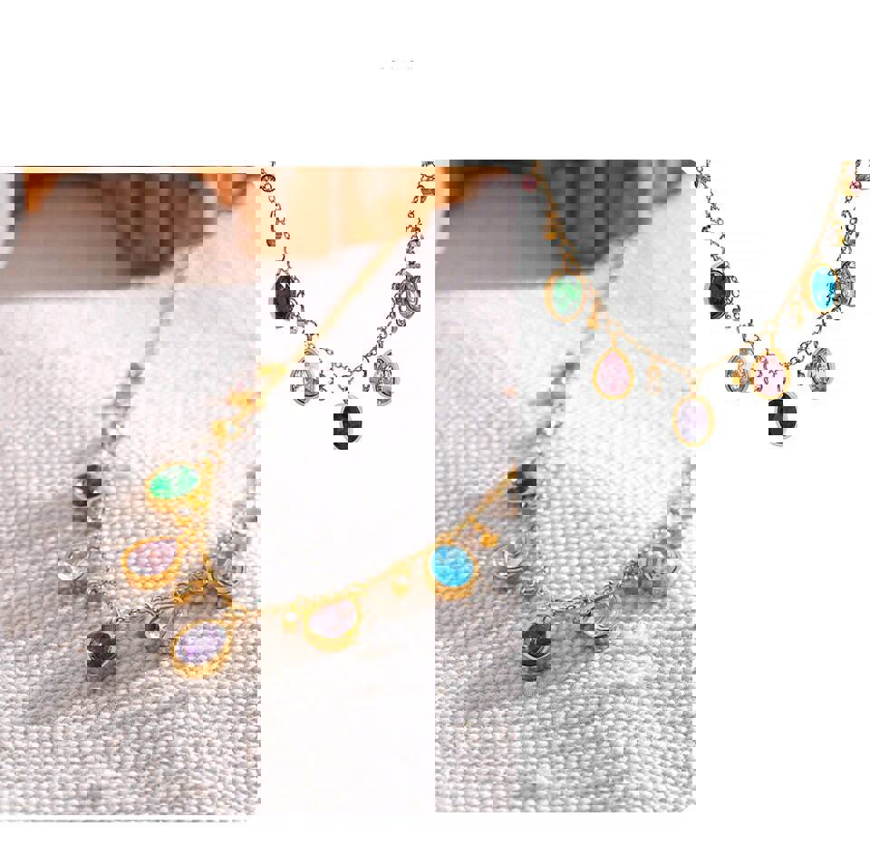 Haley Colorful Teardrop Necklace