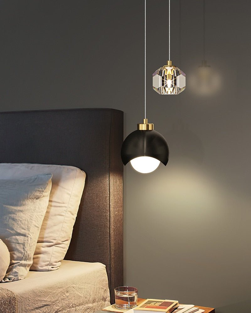 MIRODEMI® Gold/Black Copper Pendant Ball Shape Lamp for Study Room, Bedside, Kitchen Island