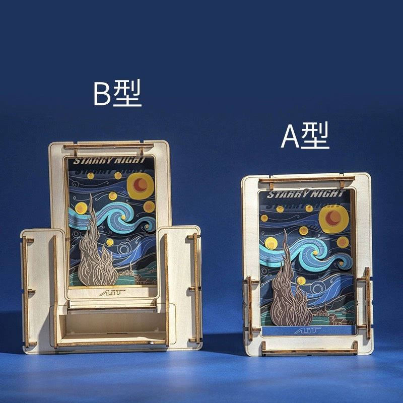 DIY Wooden Jigsaw Puzzle - Starry Night Art Frame for Home Decoration