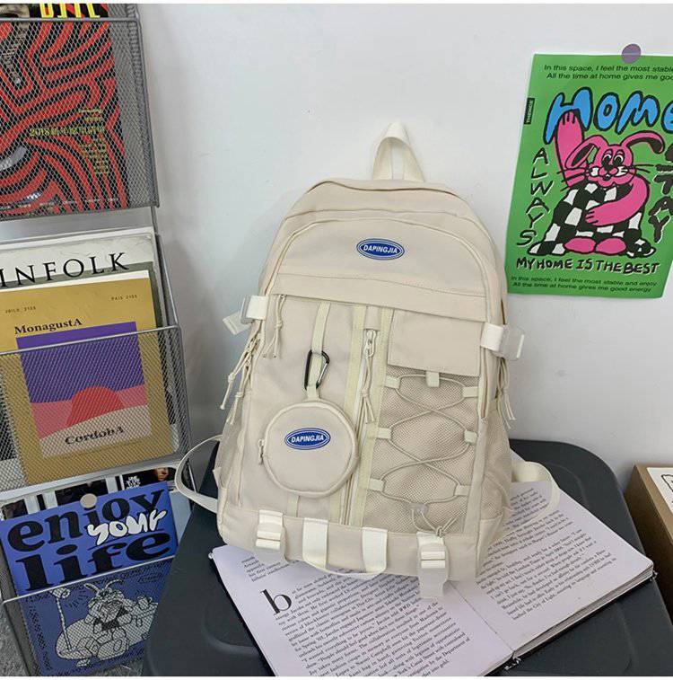 Large Capacity High School Backpack For College Students - Durable Nylon Backpack with Multiple Pockets