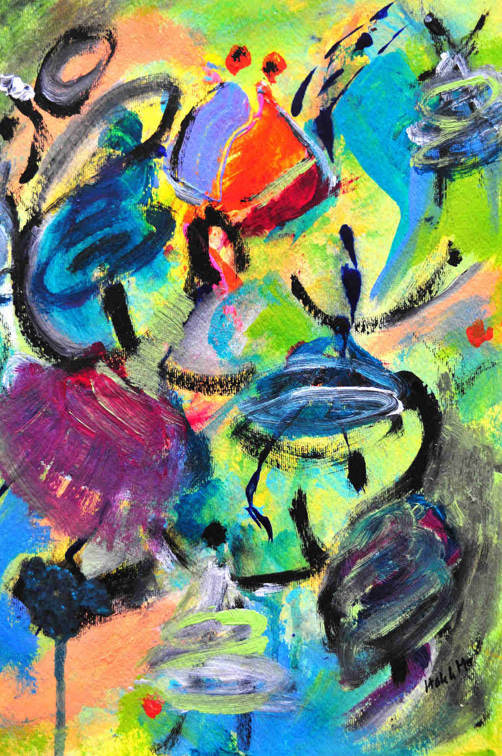 There is beauty in chaos! - 15H X 11W Acrylic Painting
