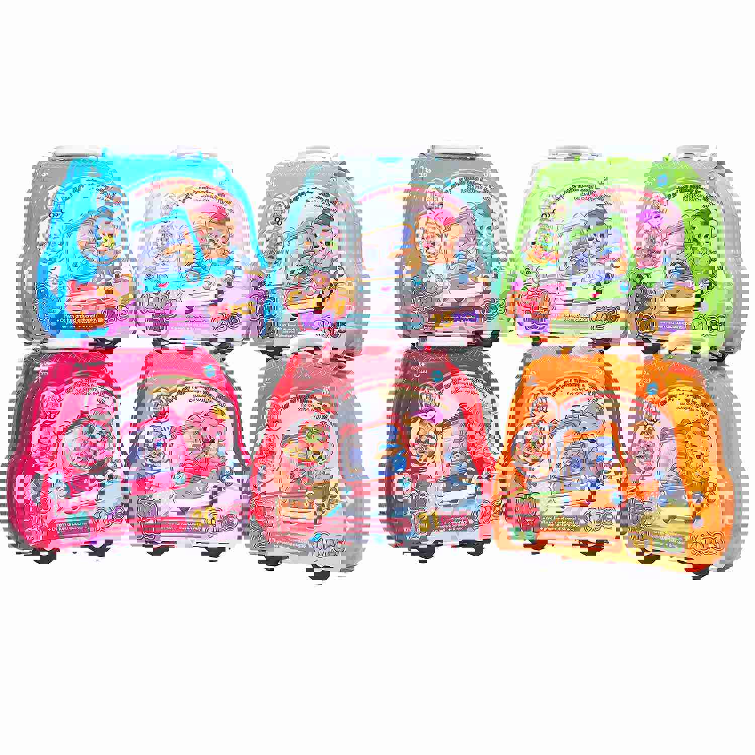 30PCS Kids Pretend Food Playset with Stickers and Storage Van Case