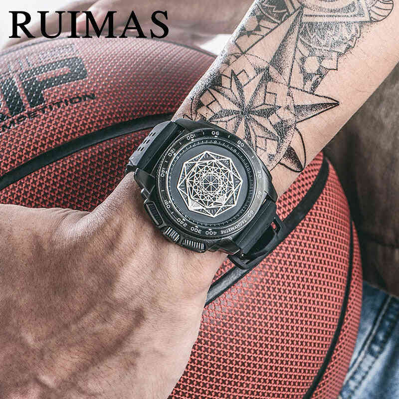 Remus RUIMAS Men's Sports Watch - Waterproof Silicone Quartz Watch (Model 554)