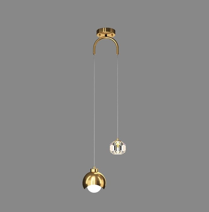 MIRODEMI® Gold/Black Copper Pendant Ball Shape Lamp for Study Room, Bedside, Kitchen Island