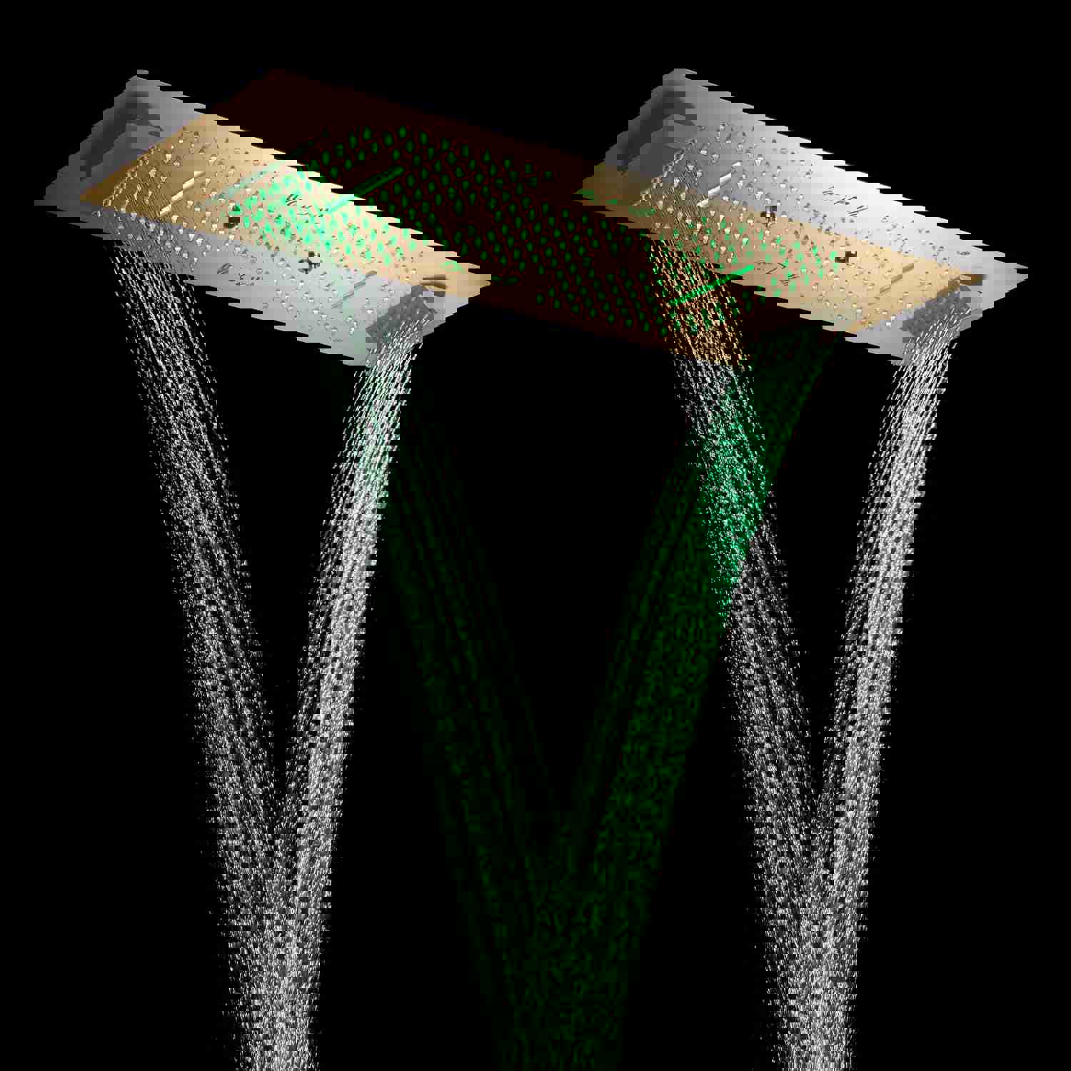 COLORADO 36X16 IN DUAL SHOWERHEAD 7 FUNCTIONS LED MUSIC SHOWER SYSTEM WITH 6 BODY JETS