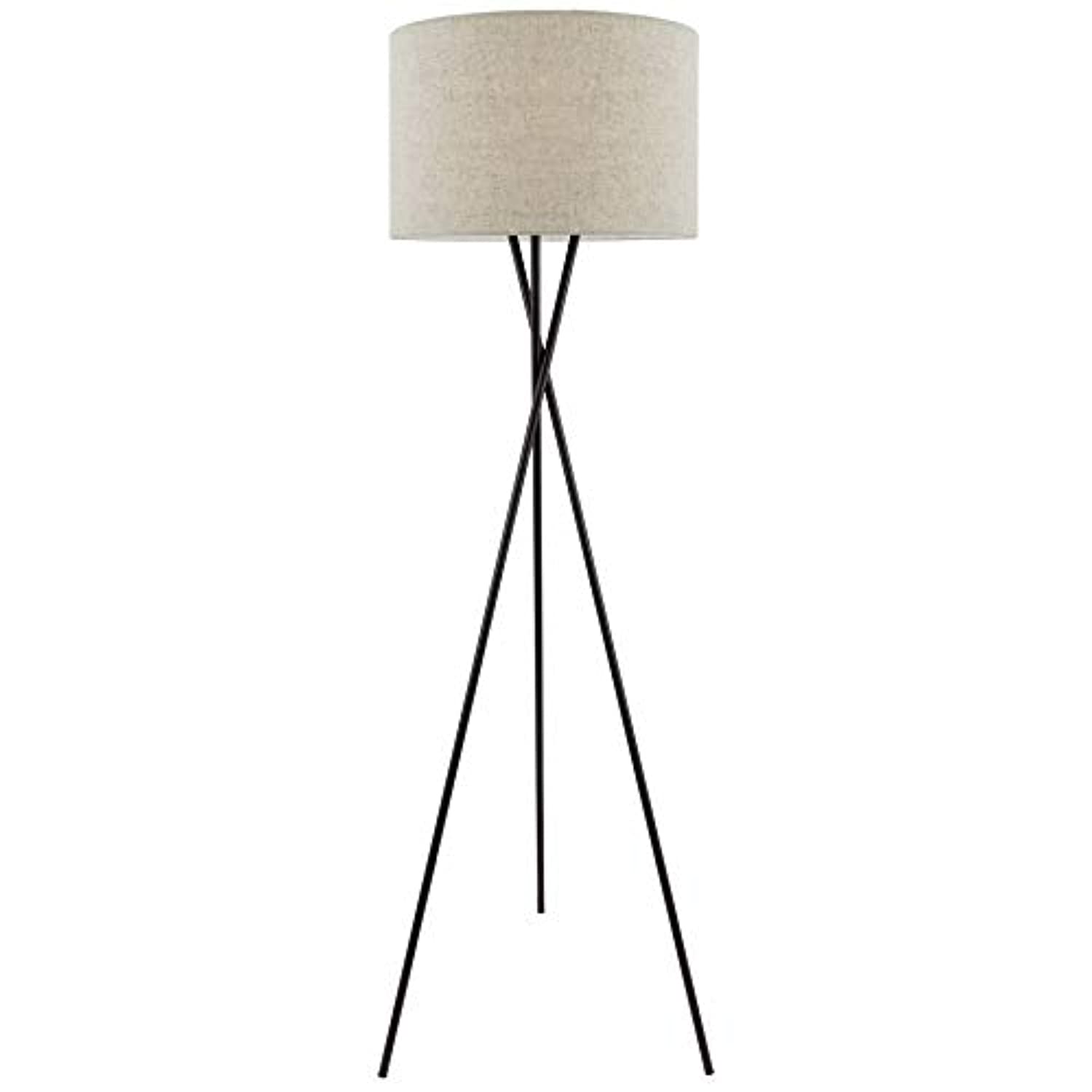 Modern Home Tripod LED Floor Lamp with Honey Beige Drum Shade
