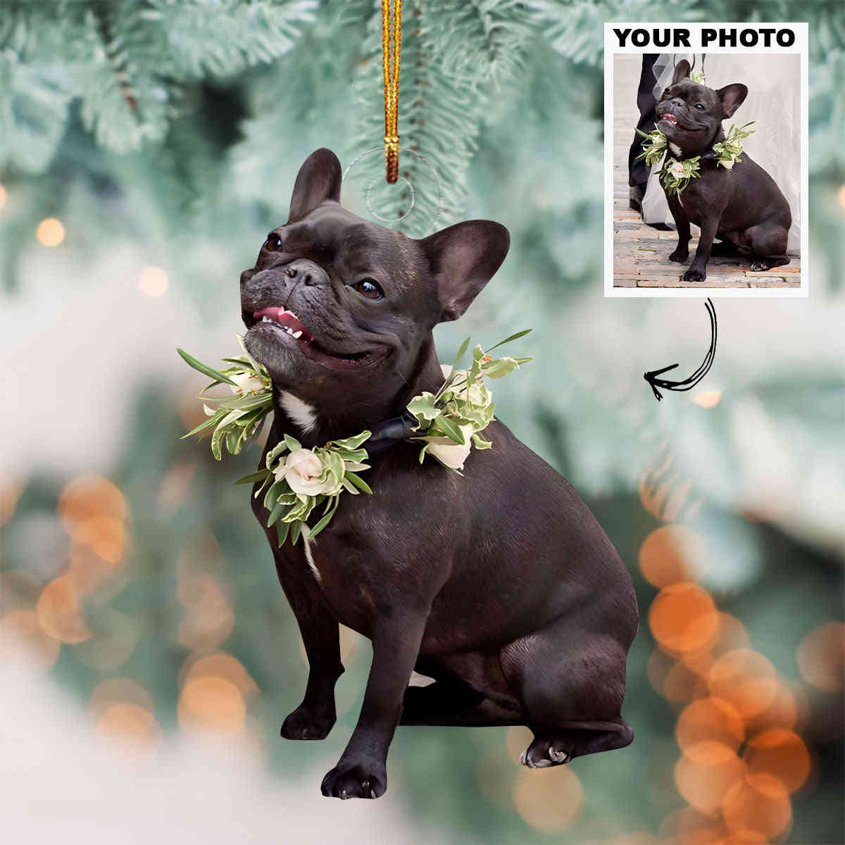 Personalized Photo Mica Ornament for Dog Lovers - Christmas & Wedding Gift