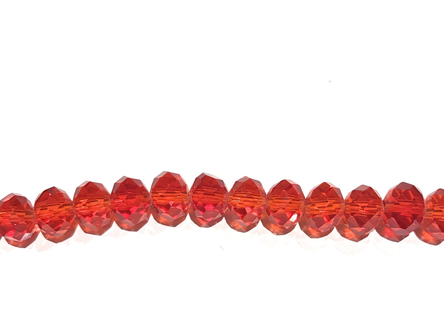 Red Electroplated Faceted Rondelle Glass Beads, 8X6mm, 72 Pieces, DIY Jewelry Supplies