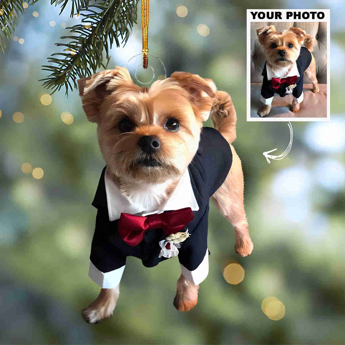Personalized Photo Mica Ornament for Dog Lovers - Christmas & Wedding Gift