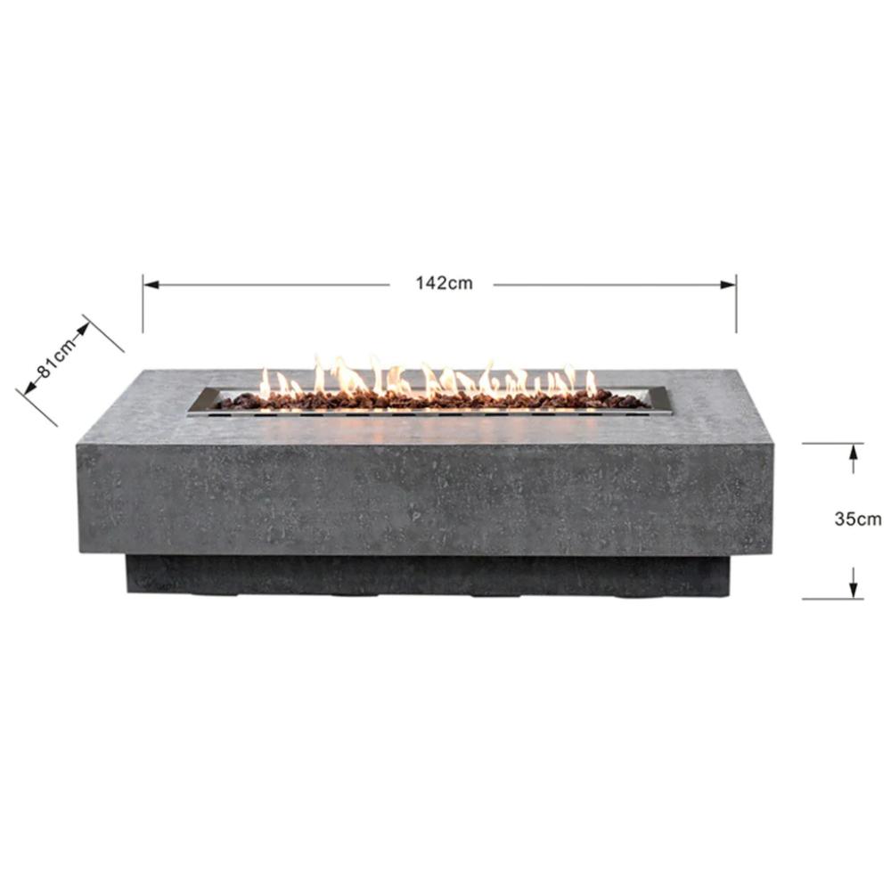 Elementi Hampton 32-Inch Light/Dark Gray Rectangular Fire Pit Table