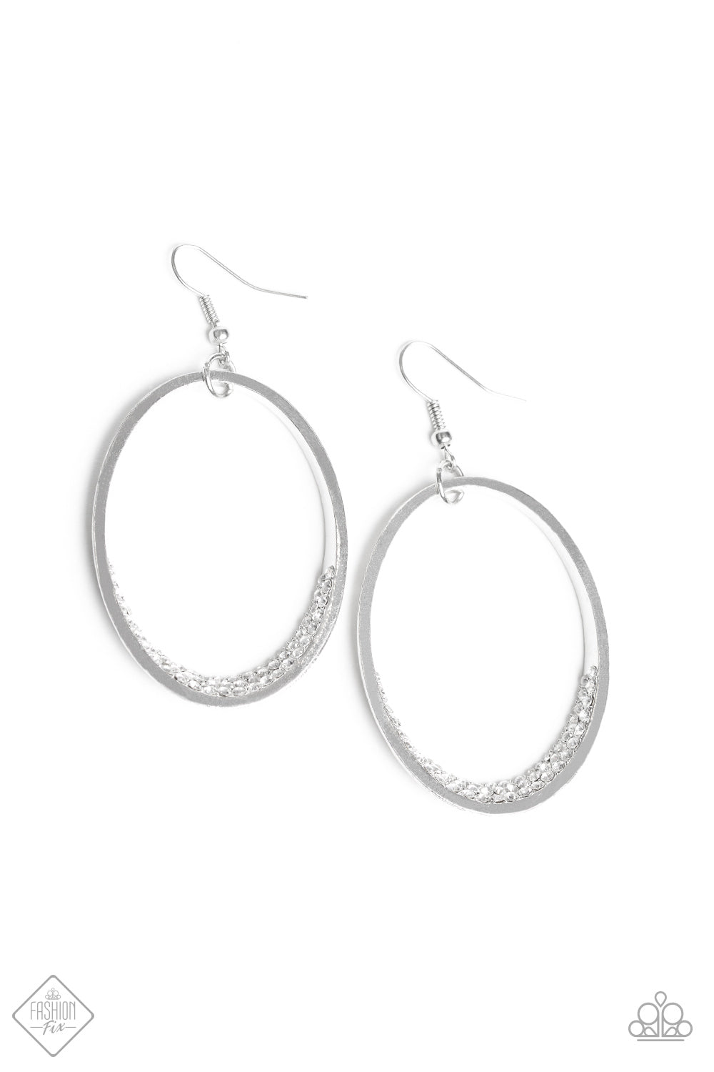 Paparazzi Must Love Sparkle - White Rhinestones Silver Earrings