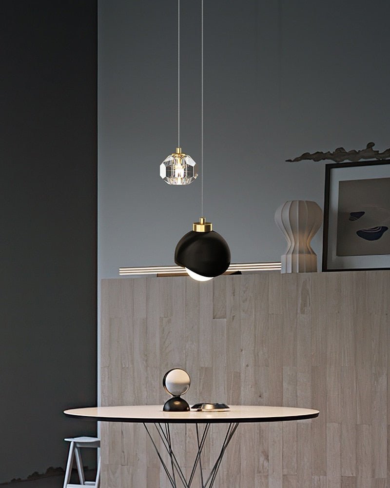 MIRODEMI® Gold/Black Copper Pendant Ball Shape Lamp for Study Room, Bedside, Kitchen Island