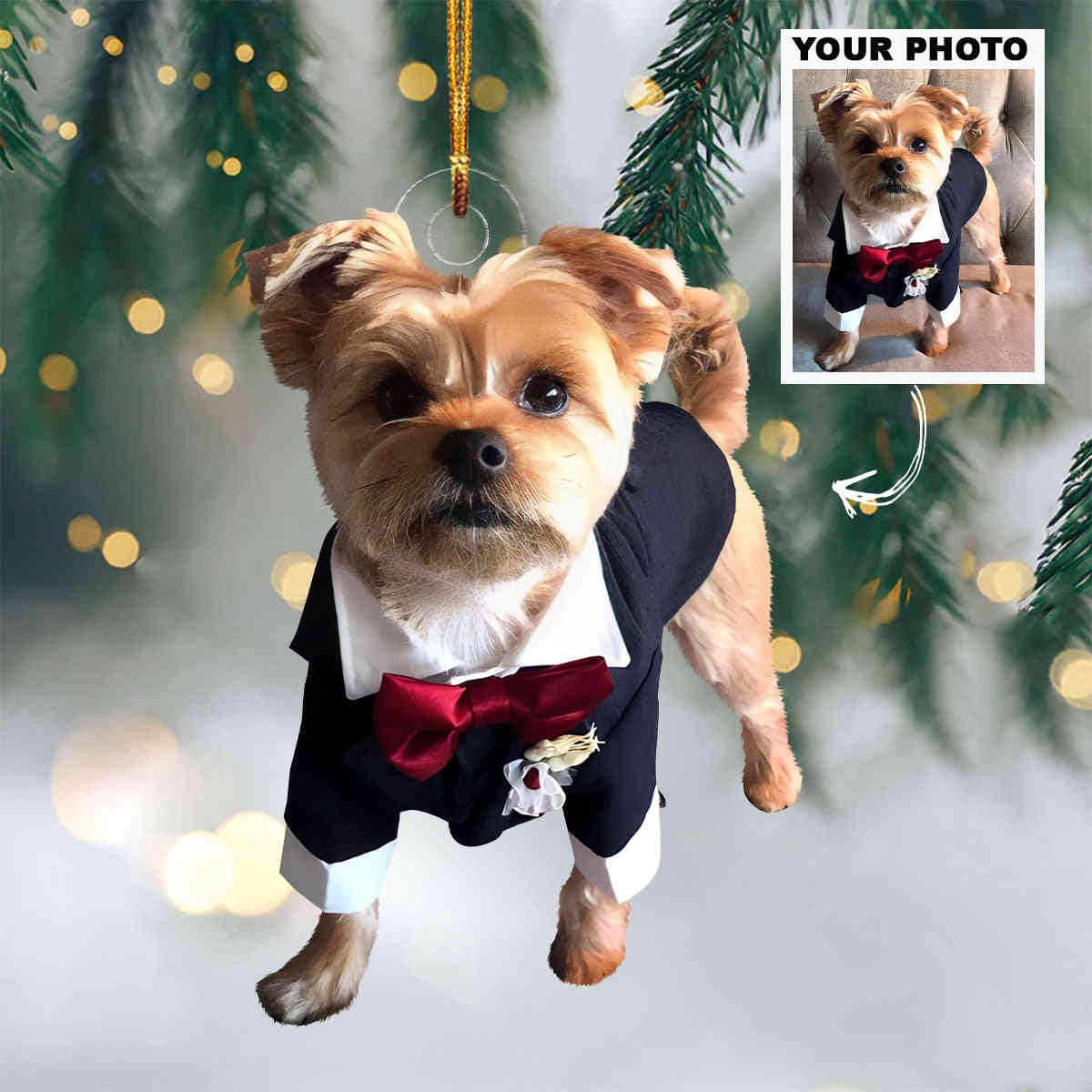 Personalized Photo Mica Ornament for Dog Lovers - Christmas & Wedding Gift