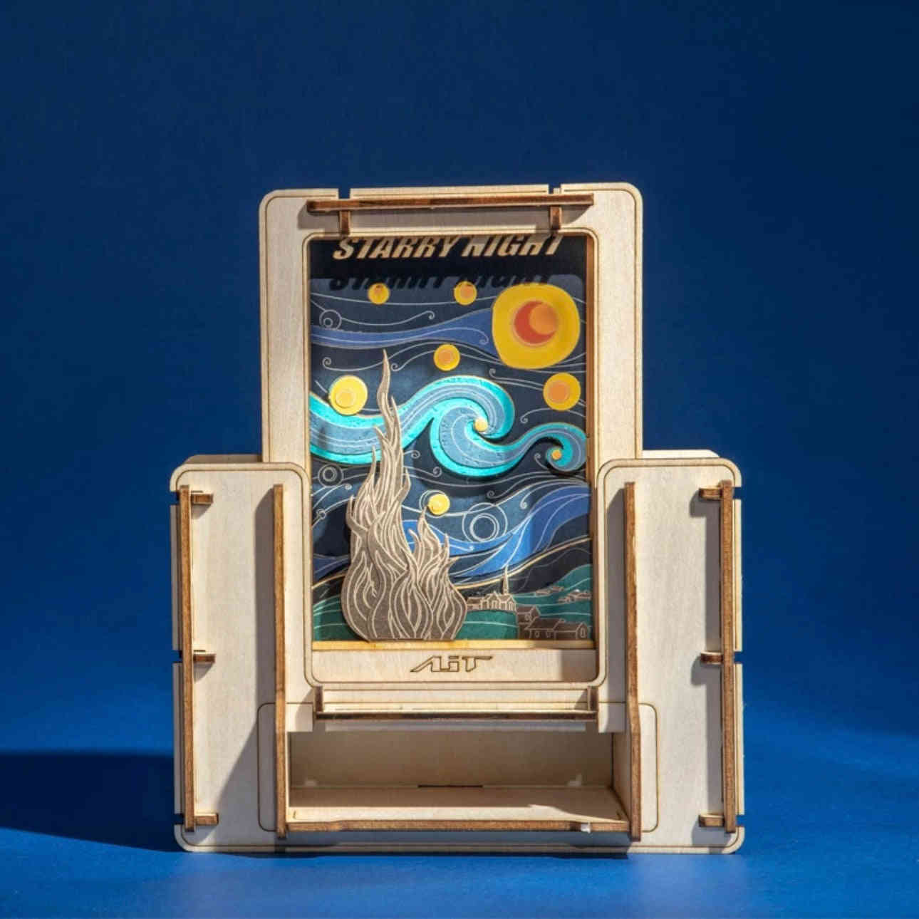 DIY Wooden Jigsaw Puzzle - Starry Night Art Frame for Home Decoration