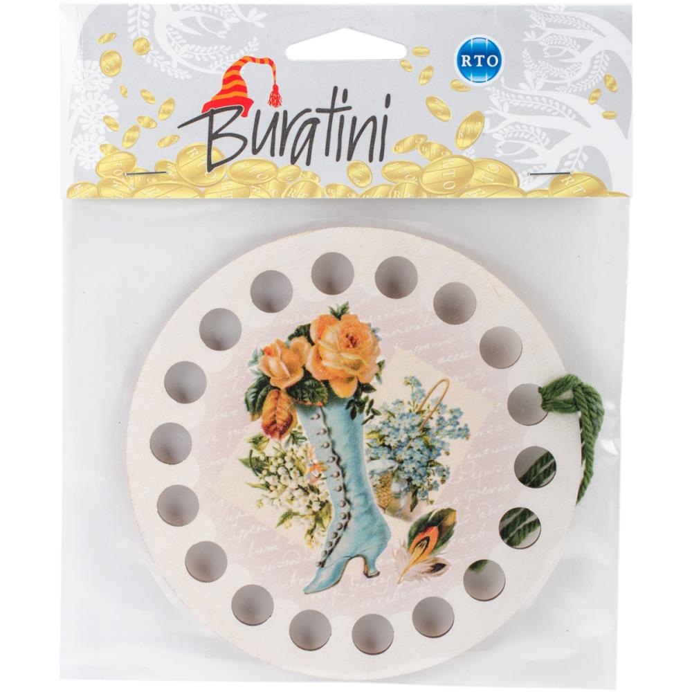 Wood Thread Organizers with Boot & Flowers by RTO Buratini