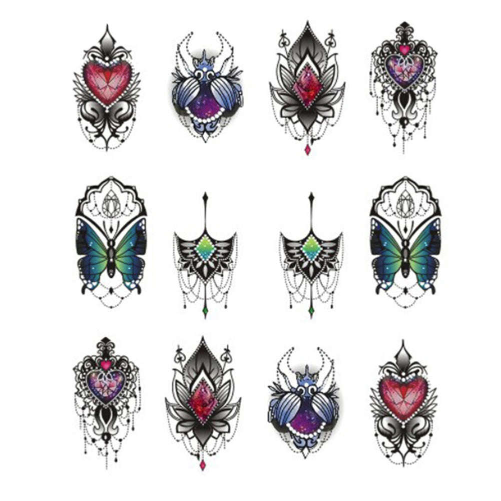 Mixed Flowers Butterfly Design Water Decals Transfer Nail Stickers