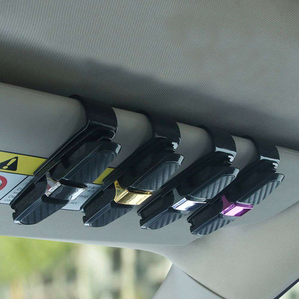 Portable Car Glasses Cases Ticket Card Clamp Car Sun Visor Sunglasses Holder ABS Eyeglasses Auto Accessories
