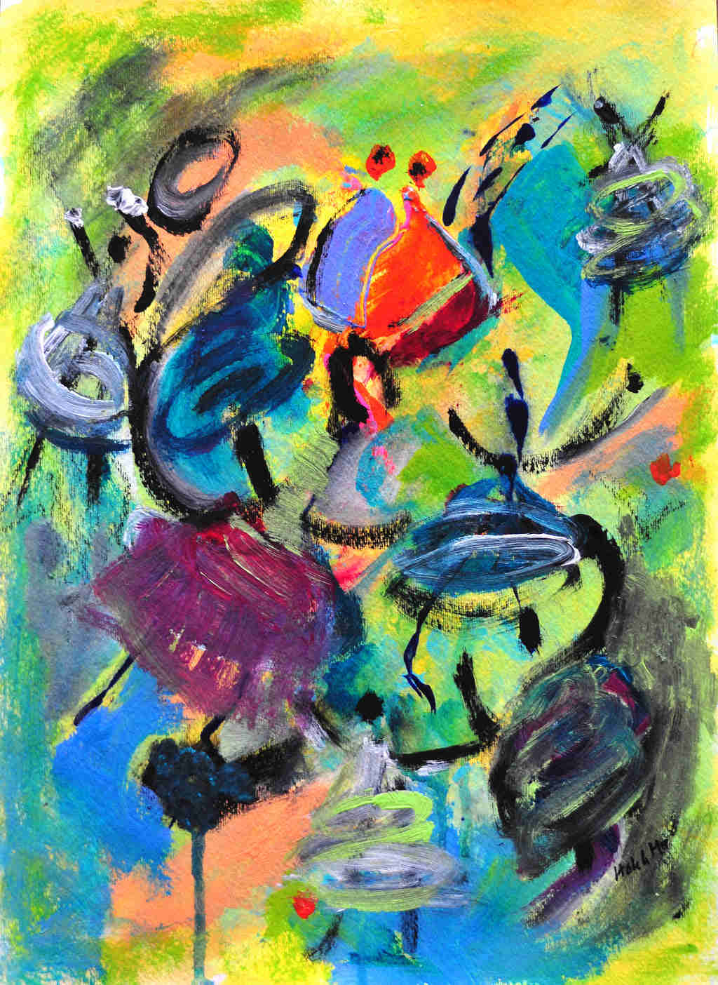 There is beauty in chaos! - 15H X 11W Acrylic Painting