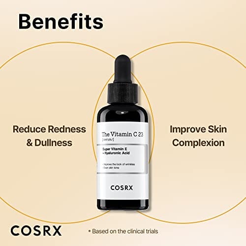 COSRX Pure Vitamin C 23% Serum with Vitamin E & Hyaluronic Acid - Brightening & Hydrating Facial Serum for Dark Spots & Fine Lines