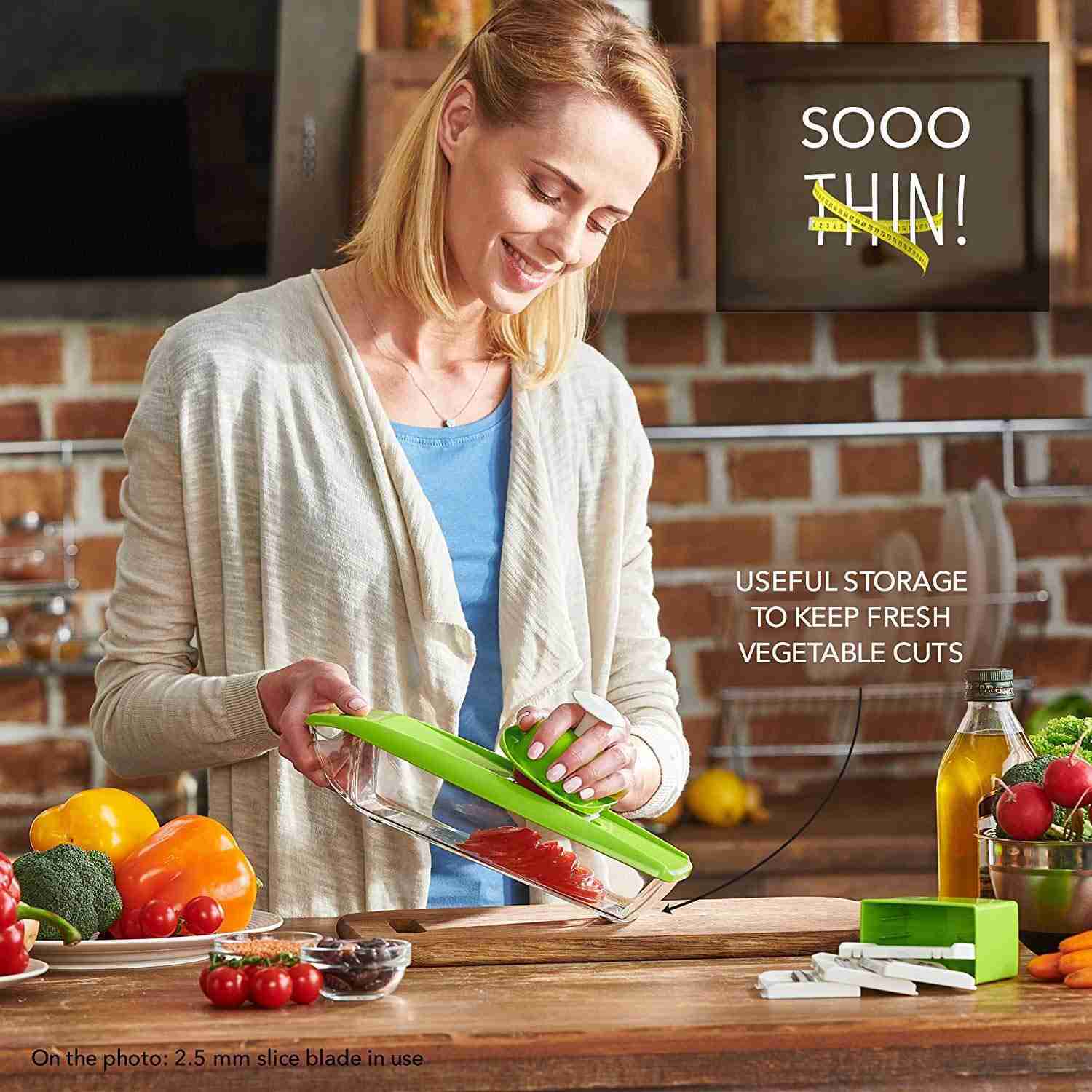 Premium Mandoline Slicer with 5 Blades & Hand Protector for Effortless Food Prep