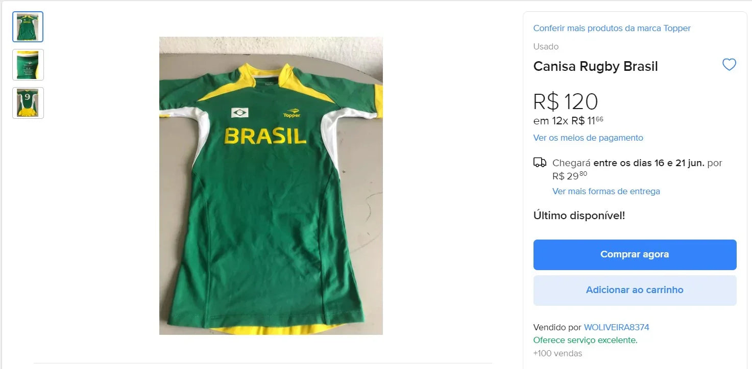Brazil Rugby Shirts Collection - 6 Items (DDP)
