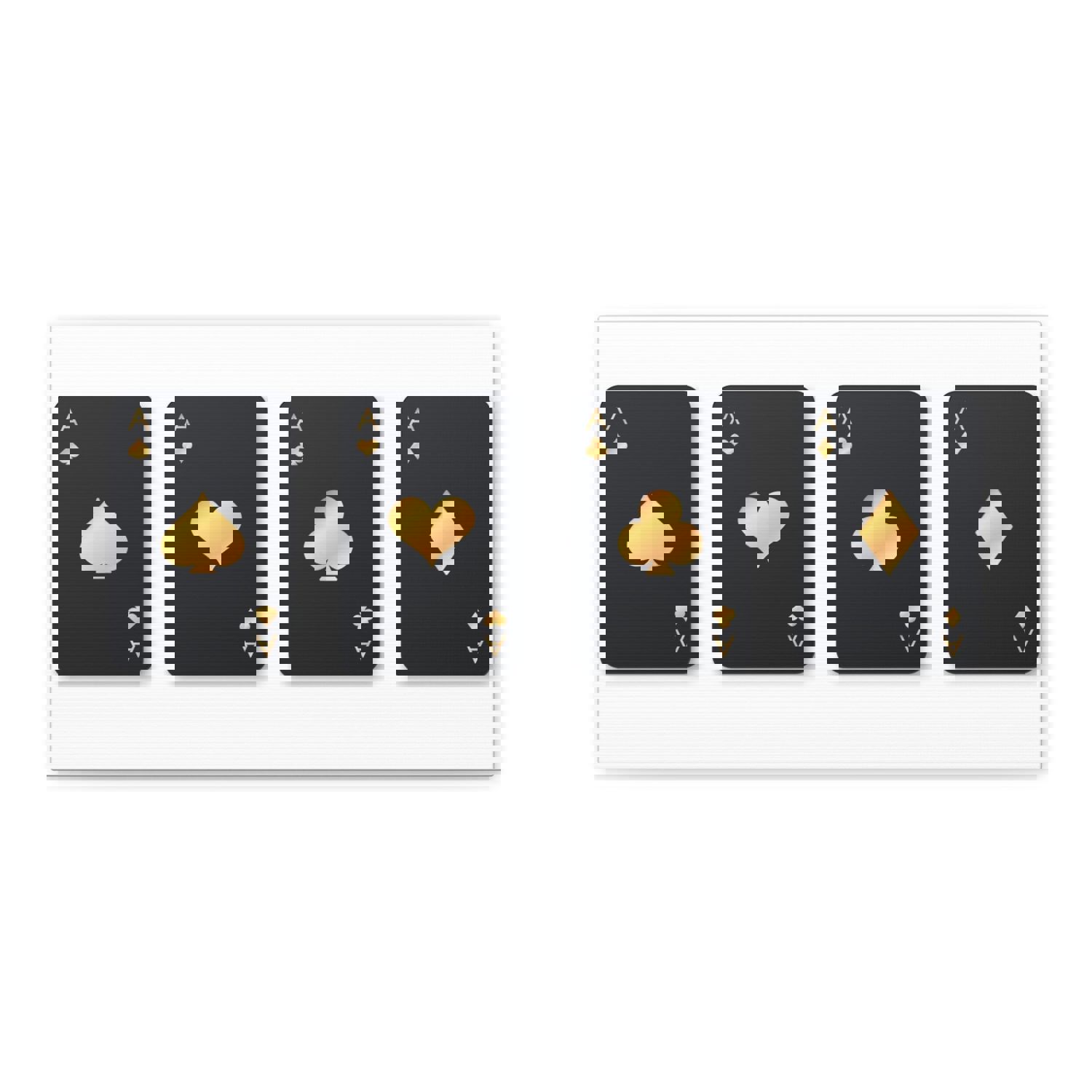 Four Black Aces Card Suits Playing Card Canvas Wall Art - Ready-to-Hang Home Decor