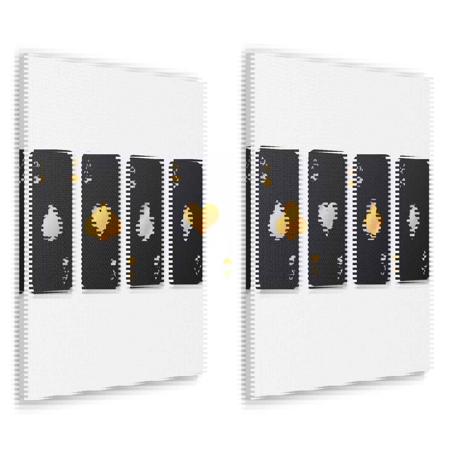 Four Black Aces Card Suits Playing Card Canvas Wall Art - Ready-to-Hang Home Decor