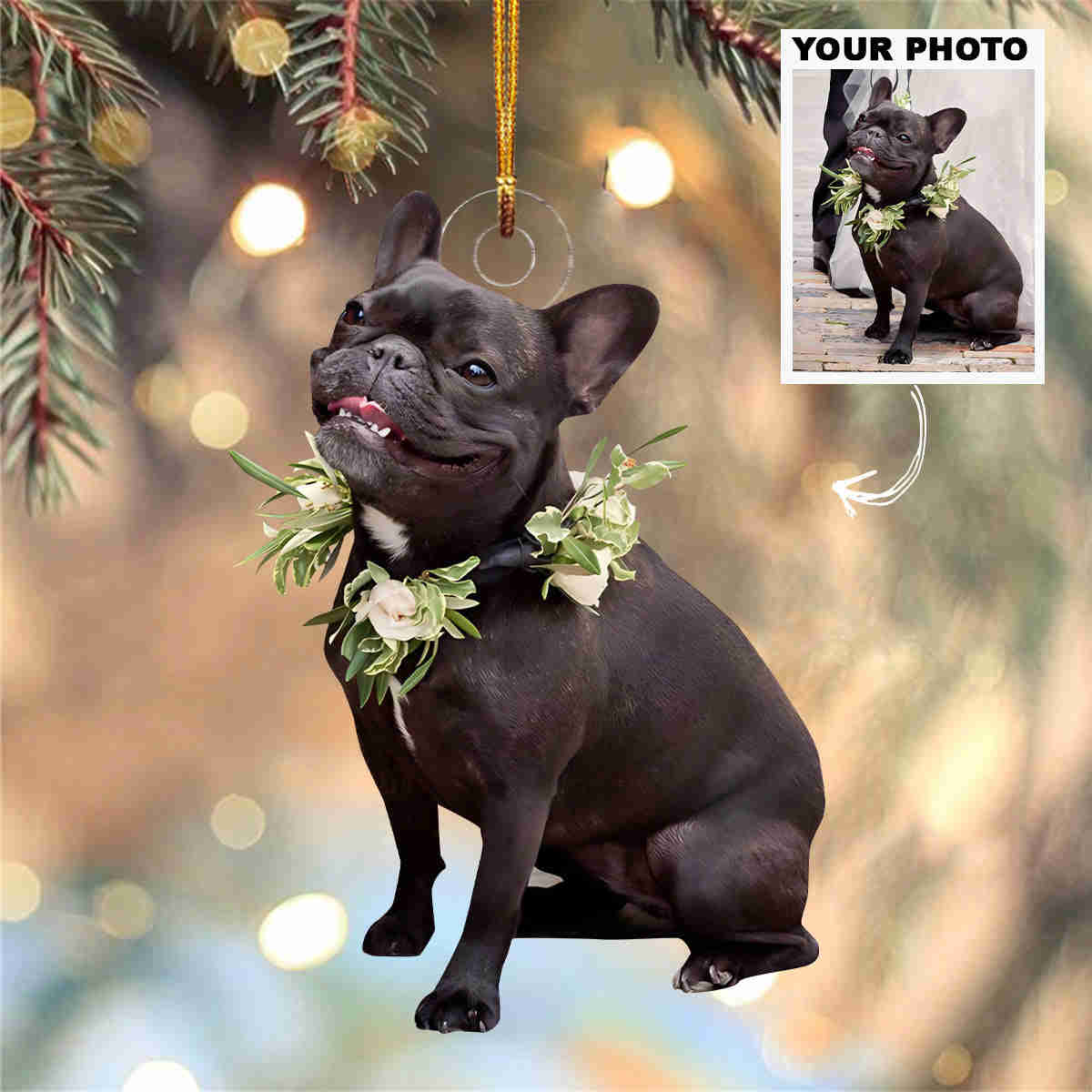 Personalized Photo Mica Ornament for Dog Lovers - Christmas & Wedding Gift