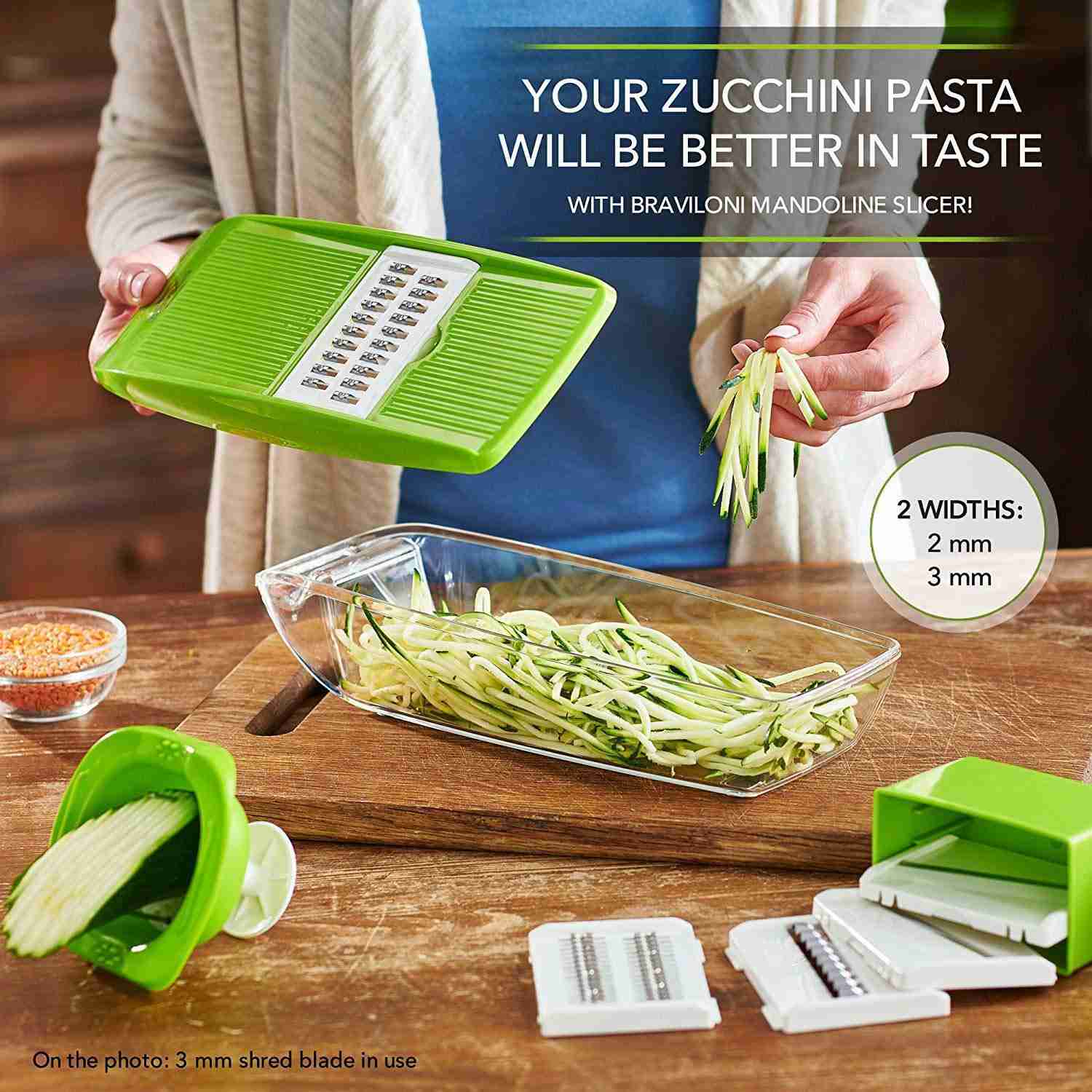 Premium Mandoline Slicer with 5 Blades & Hand Protector for Effortless Food Prep