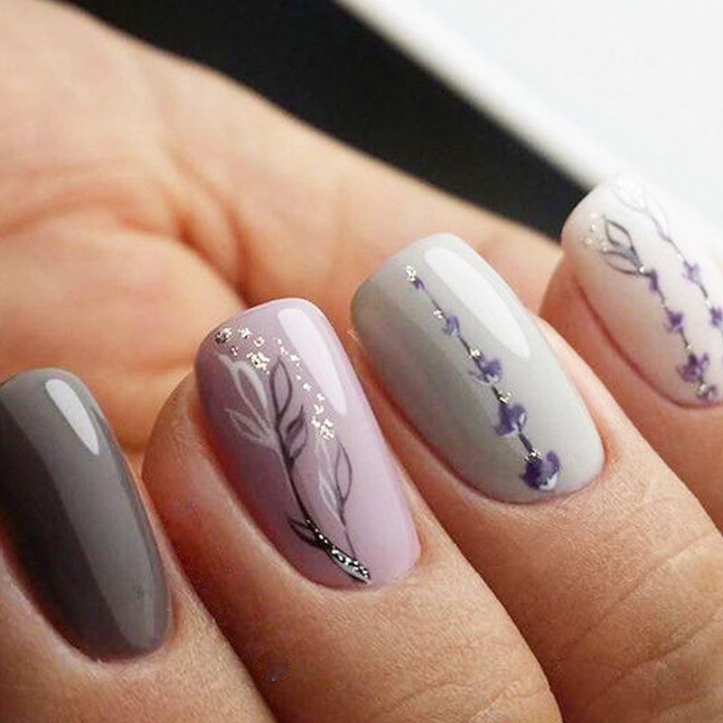 Mixed Flowers Butterfly Design Water Decals Transfer Nail Stickers