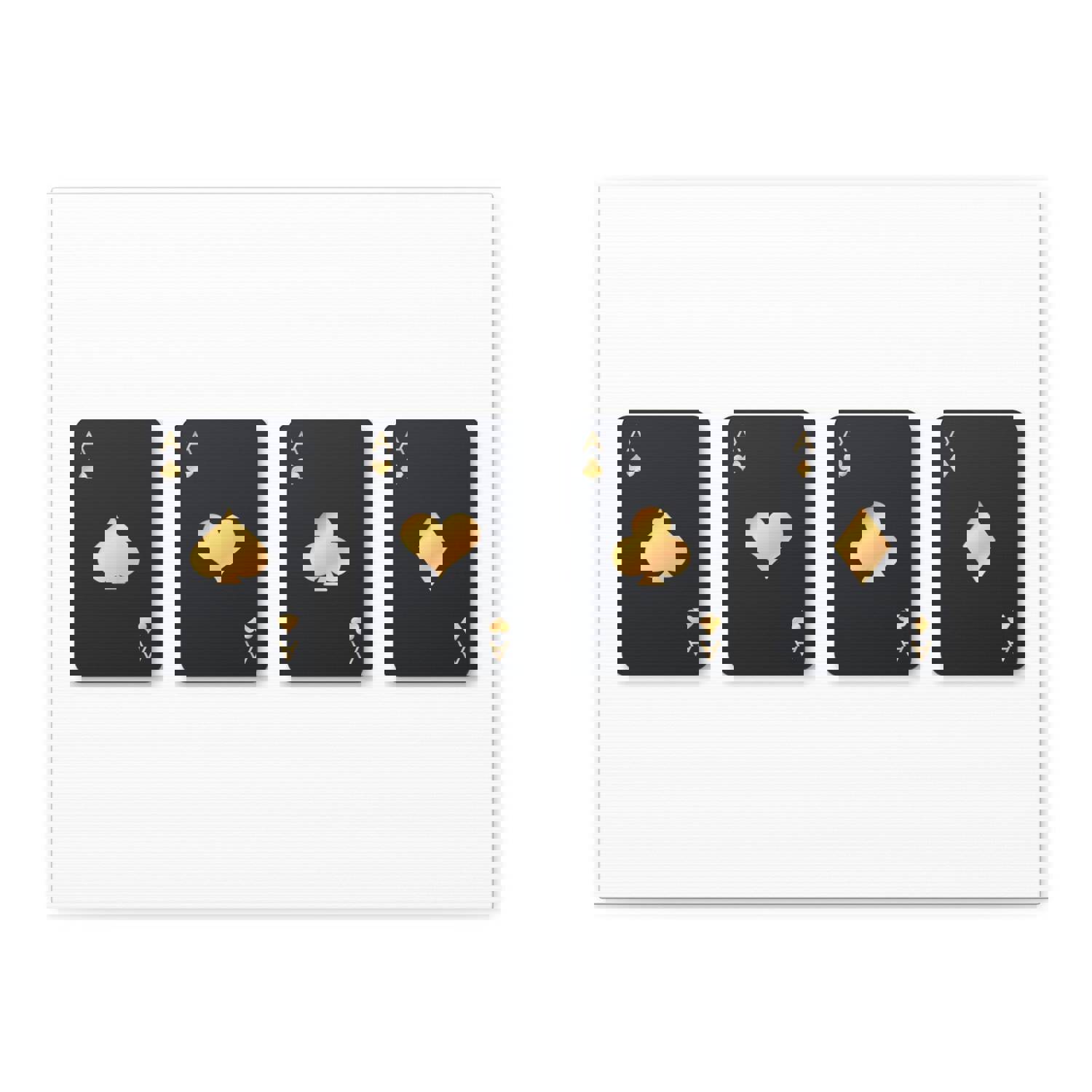 Four Black Aces Card Suits Playing Card Canvas Wall Art - Ready-to-Hang Home Decor