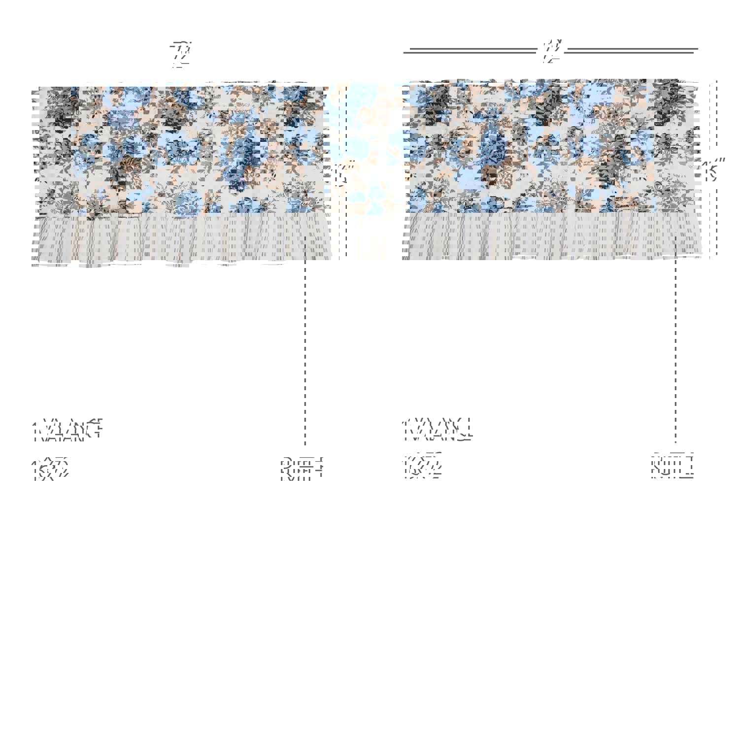 Farmhouse Valance Annie Floral Ruffled Kitchen Window Curtains