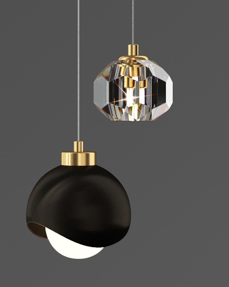 MIRODEMI® Gold/Black Copper Pendant Ball Shape Lamp for Study Room, Bedside, Kitchen Island