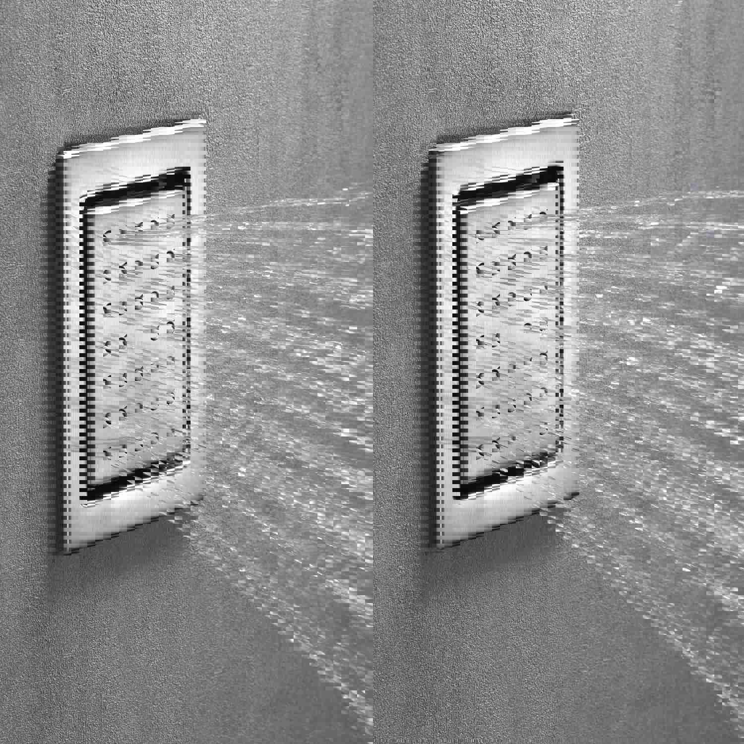 COLORADO 36X16 IN DUAL SHOWERHEAD 7 FUNCTIONS LED MUSIC SHOWER SYSTEM WITH 6 BODY JETS