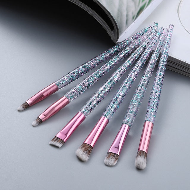 Transparent Makeup Brushes Set - 5/6/10pcs Synthetic Hair Cosmetic Brushes for Foundation, Blush, Eyeshadow & More
