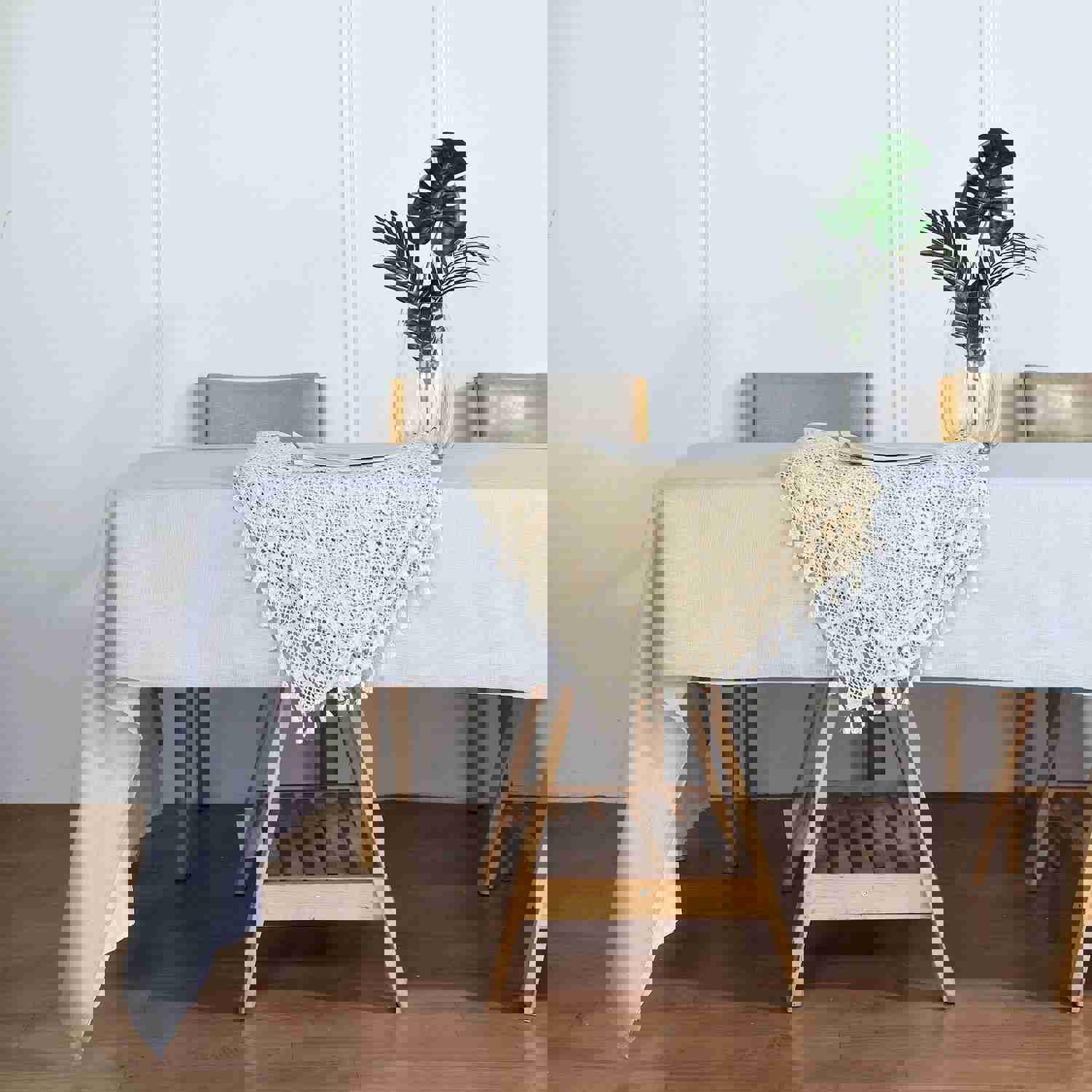 Silver Seamless Rectangular Faux Linen Tablecloth, Wrinkle Resistant 60x126