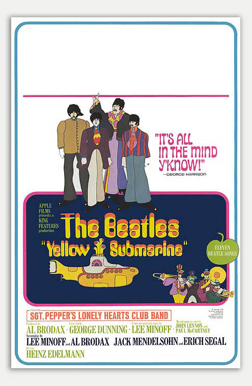 Yellow Submarine - 11 x 17 Movie Poster (1968 Reprint, Style B)