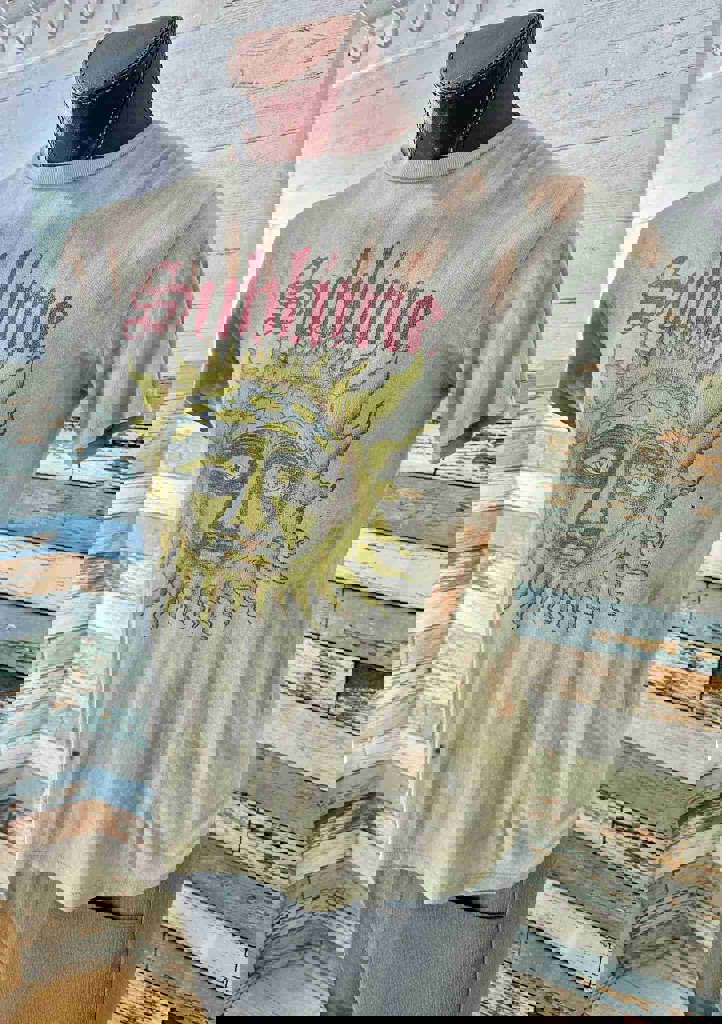 00’s Light Gray Tie Dye Sum Print Sublime Revival Music T-shirt