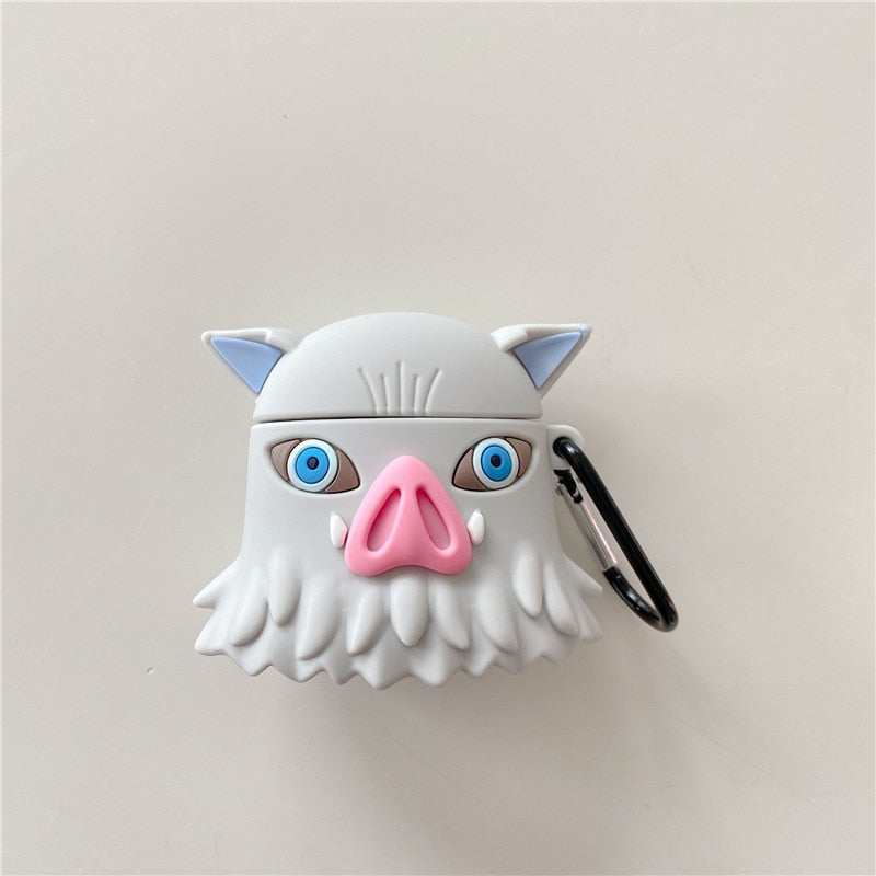 Demon Slayer Kimetsu no Yaiba Hashibira Inosuke Cosplay Silica Gel AirPods Case Cover