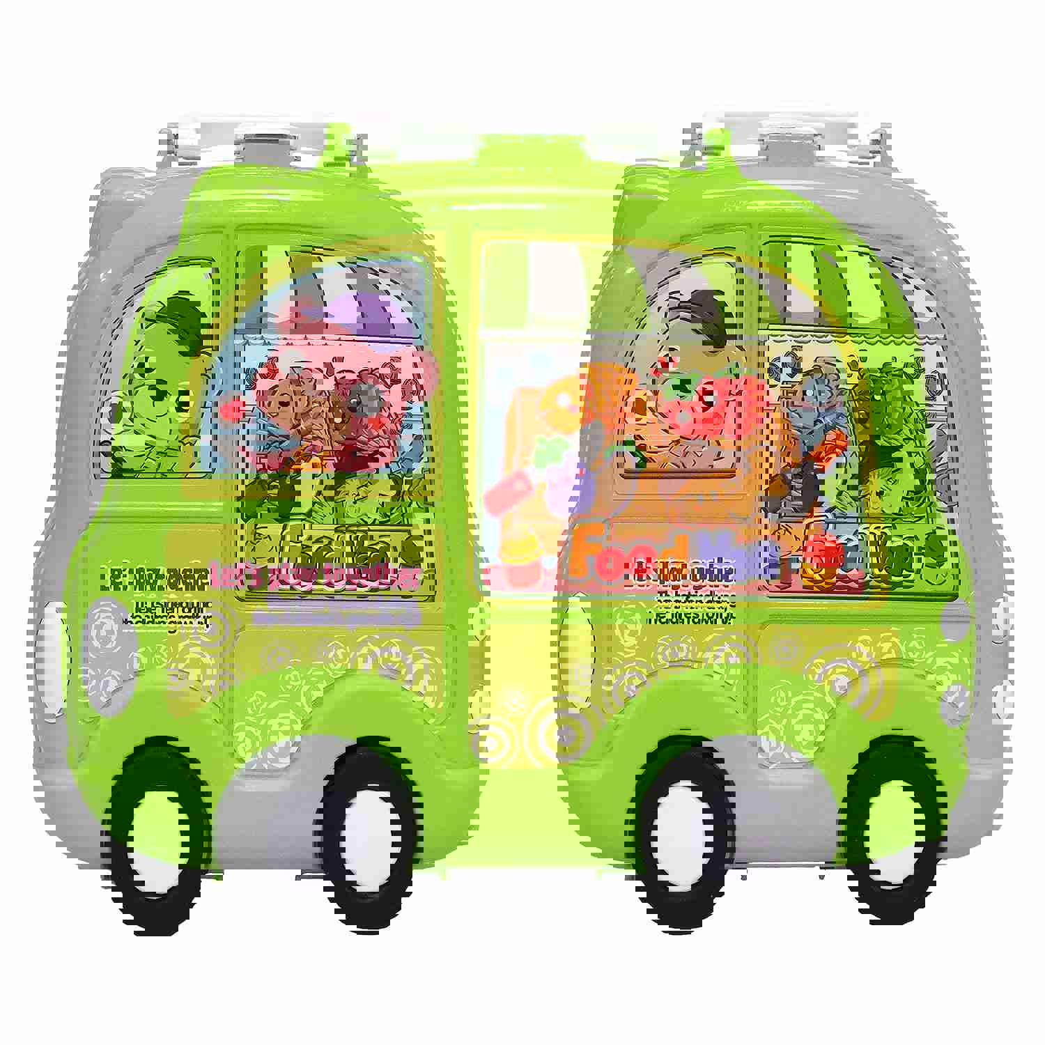 30PCS Kids Pretend Food Playset with Stickers and Storage Van Case