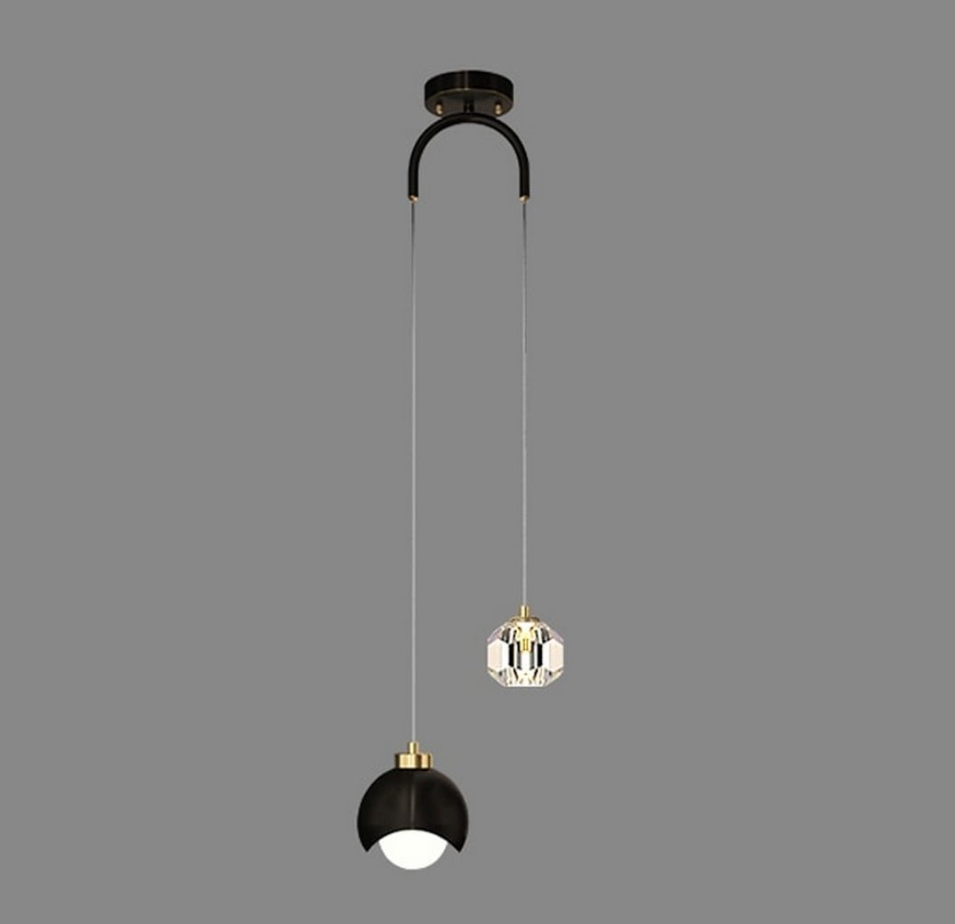 MIRODEMI® Gold/Black Copper Pendant Ball Shape Lamp for Study Room, Bedside, Kitchen Island