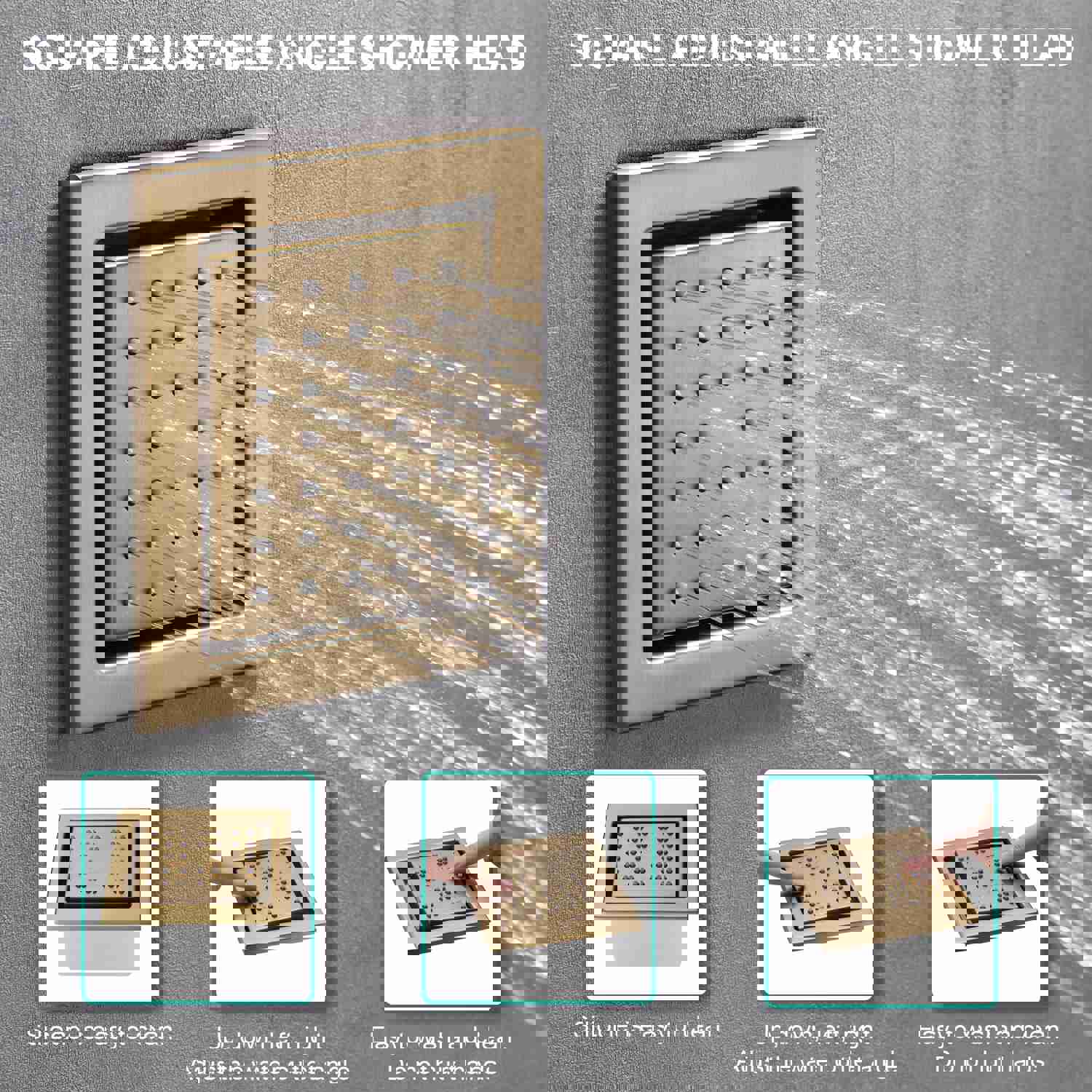 COLORADO 36X16 IN DUAL SHOWERHEAD 7 FUNCTIONS LED MUSIC SHOWER SYSTEM WITH 6 BODY JETS