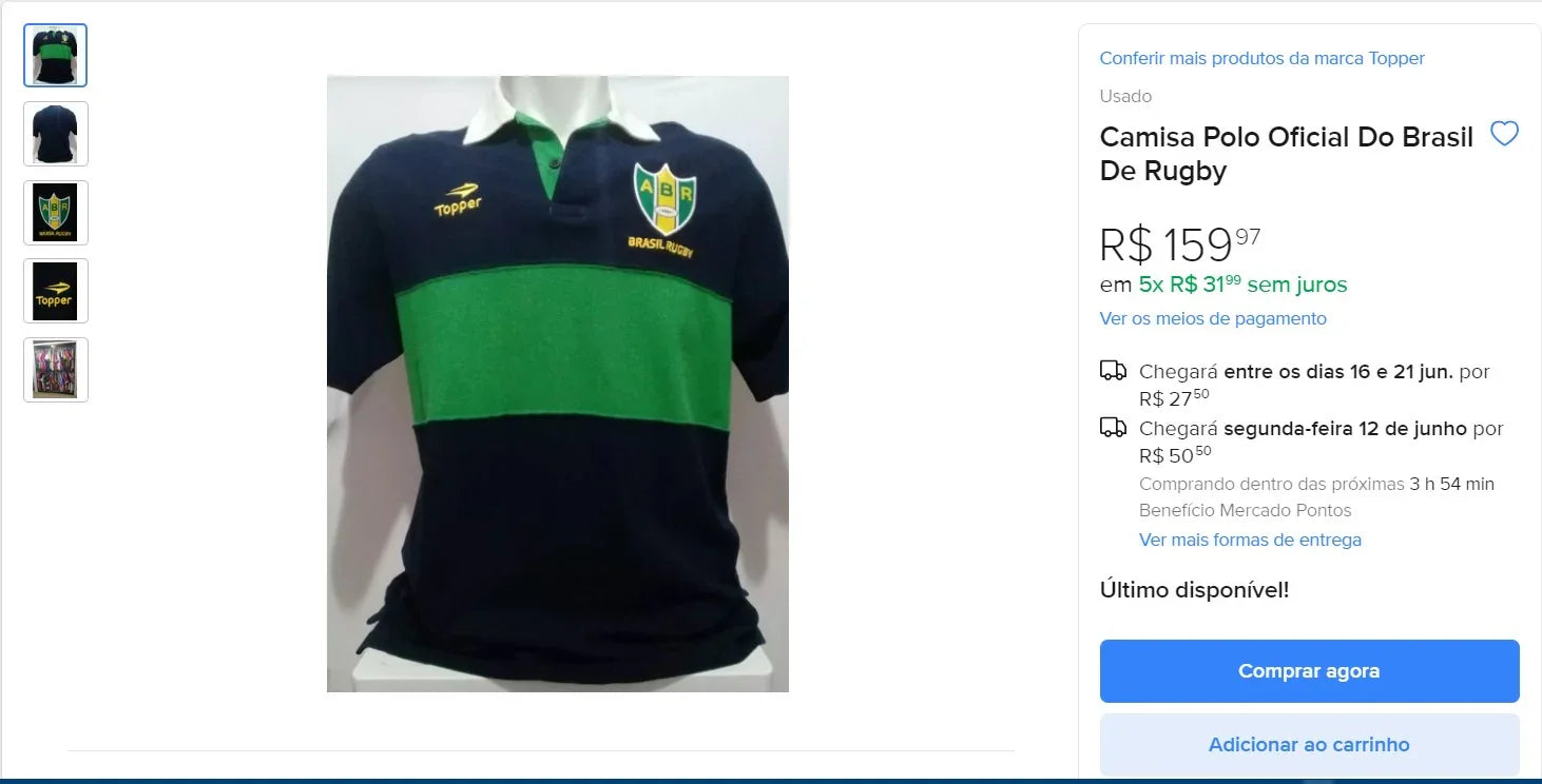 Brazil Rugby Shirts Collection - 6 Items (DDP)