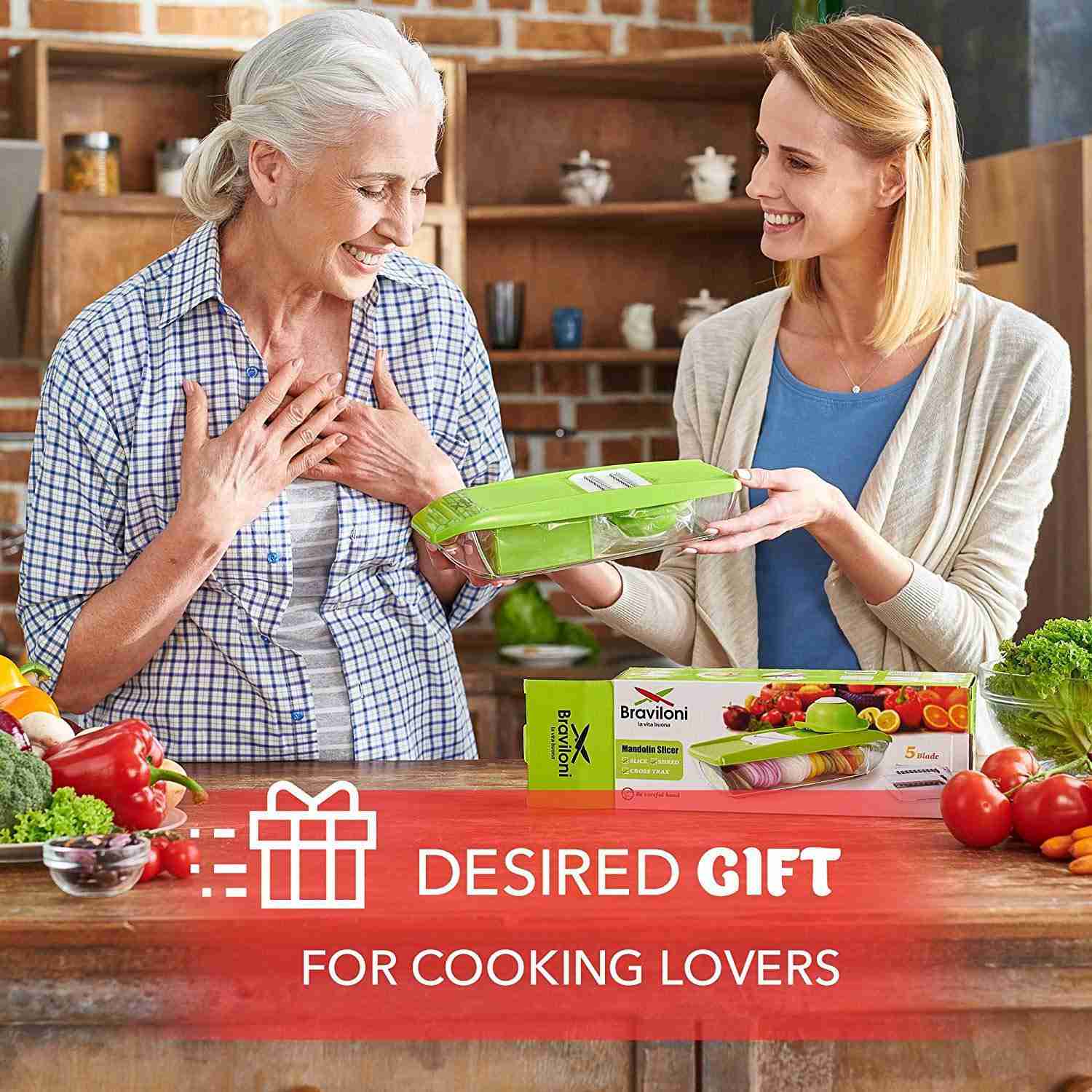 Premium Mandoline Slicer with 5 Blades & Hand Protector for Effortless Food Prep