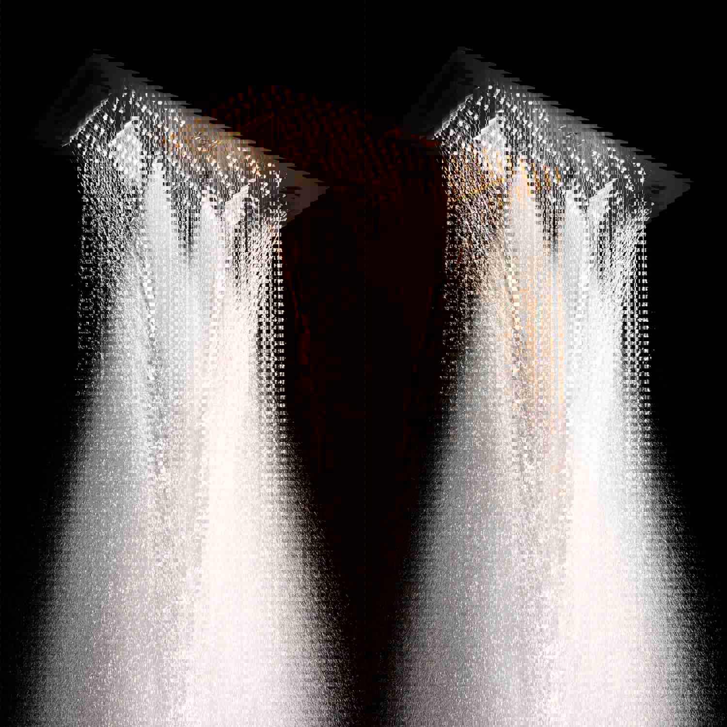 COLORADO 36X16 IN DUAL SHOWERHEAD 7 FUNCTIONS LED MUSIC SHOWER SYSTEM WITH 6 BODY JETS